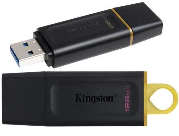 USB ПАМЕТ KINGSTON DATATRAVELER EXODIA, 128GB, USB 3.2 GEN 1, ЧЕРНА