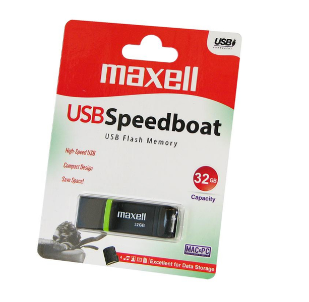 USB ПАМЕТ MAXELL SPEEDBOAT, USB 2.0, 16GB, ЧЕРЕН