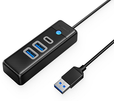 Orico хъб HUB USB3.0 3 port - 2 x USB3.0, 1 x Type C, Black - PWC2U-U3-015-BK