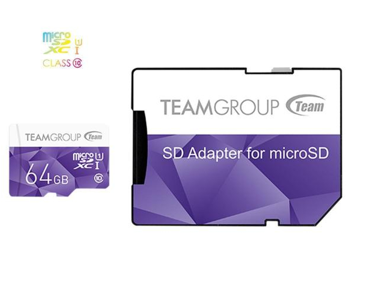 Карта памет TEAM GROUP COLOR MICROSDXC 64GB, UHS-I CLASS 10 + SD адаптер