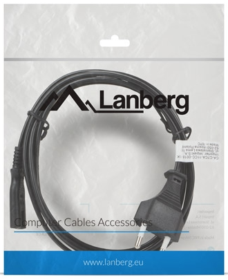 Кабел, Lanberg CEE 7/16 -> IEC 320 C7 EURO (RADIO) power cord 1.8m VDE, black