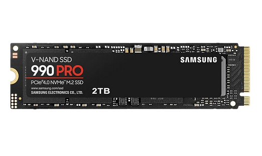 Твърд диск, Samsung SSD 990 PRO 2TB PCIe 4.0 NVMe 2.0 M.2 V-NAND 3-bit MLC, 256-bit Encryption, Read 7450 MB/s Write 6900 MB/s