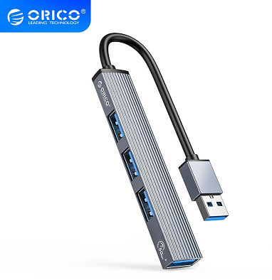 Orico хъб USB3.0/2.0 HUB 4 port, Aluminum - AH-A13-GY /USB-A/