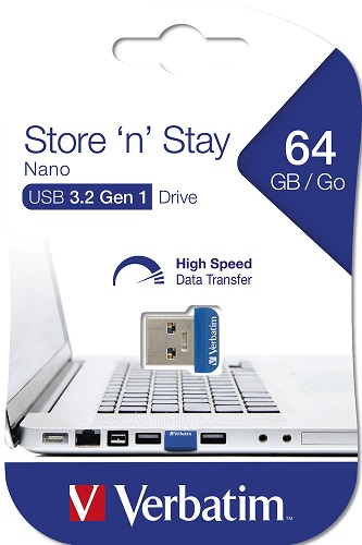 Памет, Verbatim USB 3.0 Nano Store 'N' Stay 64GB