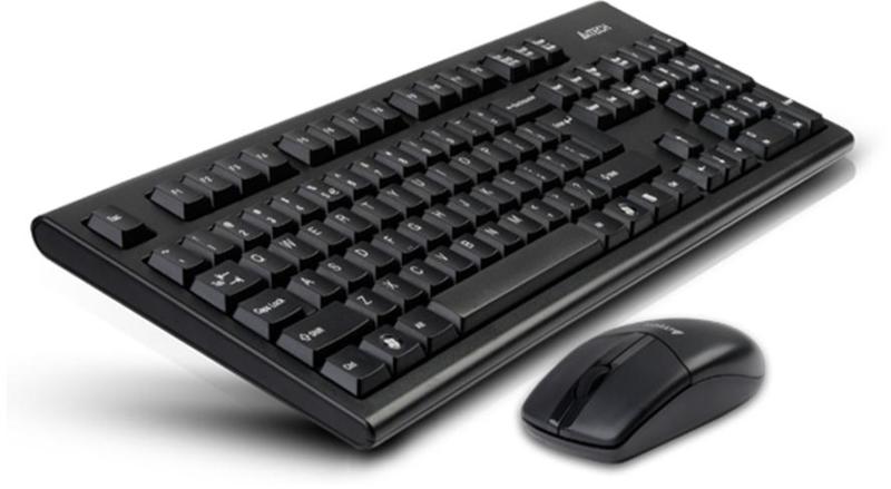 Комплект клавиатура и мишка A4TECH 3100N, безжичен, черен