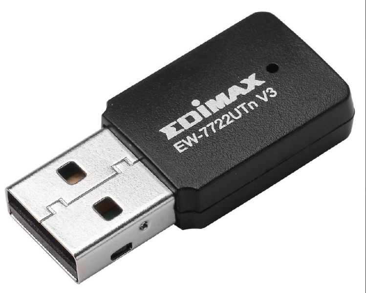 БЕЗЖИЧЕН МИНИ АДАПТЕР EDIMAX EW-7722UTN V3, USB, REALTEK, 2.4GHZ, 802.11N/G/B
