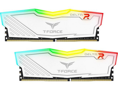 ПАМЕТ TEAM GROUP T-FORCE DELTA RGB WHITE, DDR4, 32GB (2X16GB), 3600MHZ, CL18-22-22-42, 1.35V