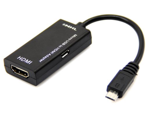 Adapter DeTech Micro USB към HDMI MHL, 15sm, Black - 18158 -