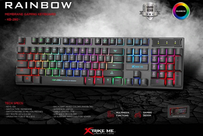 Xtrike ME геймърска клавиатура Gaming Keyboard KB-280 - Rainbow Backlight