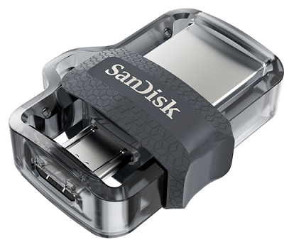 USB ПАМЕТ SANDISK ULTRA DUAL DRIVE M3.0, 64GB, OTG, ЧЕРЕН