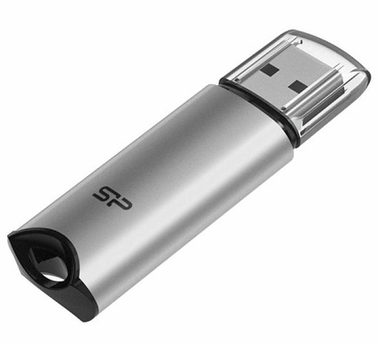 USB ПАМЕТ SILICON POWER MARVEL M02, 32GB, USB 3.0, СИВ