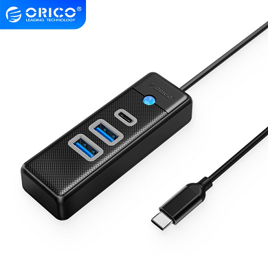 Orico хъб HUB USB3.1 3 port - 2 x USB3.0, 1 x Type C, Black - PWC2U-C3-015-BK