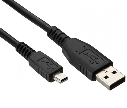 Кабел DeTech USB - USB Mini, 1.5m, Black - 18071