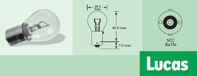 крушка LUCAS LLB382T 12V P21W 21W BA15s Standard AUX